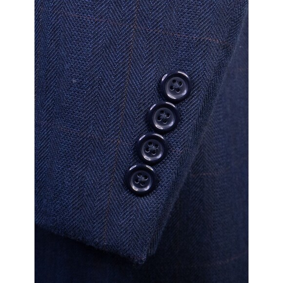 Joseph & Feiss Sport Coat Jacket Blazer Windowpane Poly Blend Sz 44XL Two Button - Picture 7 of 13